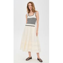 Striped Knit Top Midi Dress