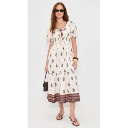 Puff Sleeve Midi Dress