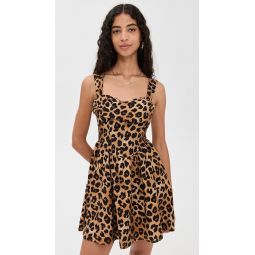 Sweetheart Neckline Leopard Print Mini Dress