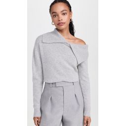 Luxe Cashmere Collared Asymmetrical Sweater