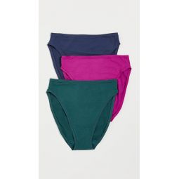Natori Bliss Bare Cotton High Cut Briefs 3 Pack