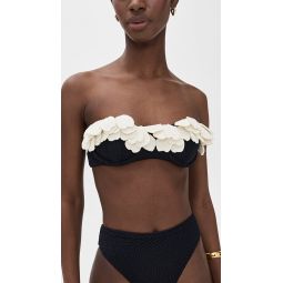 Breeze Jacquard Flower Applique Bikini Top