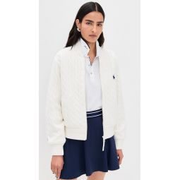 Cable Stitch Hybrid Baseball Jacket