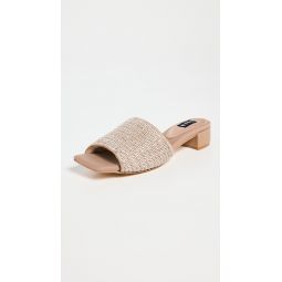 Raffia Square Block Heels