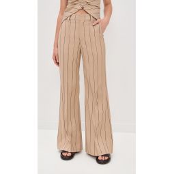 Paneled and Piped Flare Pants