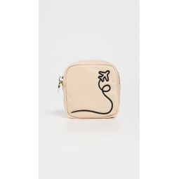 Airplane Embroidered Mini Pouch