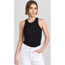 Ali Ribbed Racer Tank Thong Bodysuit