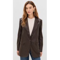 Faux Leather Boyfriend Blazer