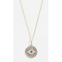 14k Small Eye Disc Necklace