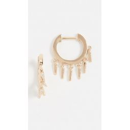 14k Gold Small Pave Fringe Huggies
