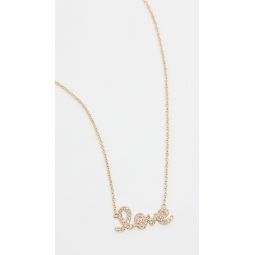14k Small Love Script Necklace