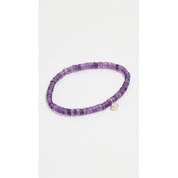 14k Single Stone Enamel Charm Bead Bracelet