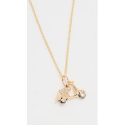 14k Gold Vespa Charm Tiffany Chain Necklace