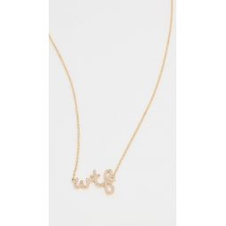 14k Small Wtf Script Necklace