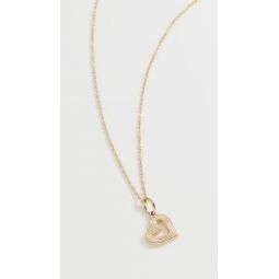 14k Fluted Heart Charm Necklace