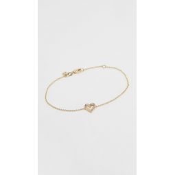 14k Fluted Heart Bracelet