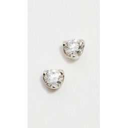 14k White Gold Small 2.4mm Prong Set Diamond Stud Earrings