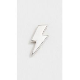 14k White Gold Single Itty Bitty Lightning Bolt Stud Earring