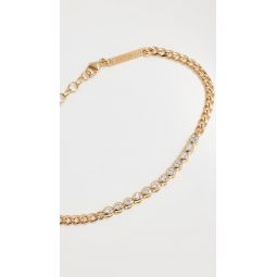 14k Bezel Set Tennis Station Bracelet