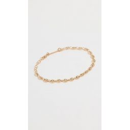 14k Gold Small Puffed Mariner Bracelet