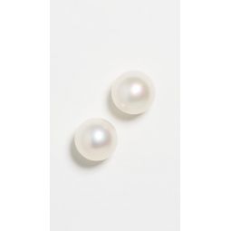 14k Gold 6mm White Freshwater Cultured Pearl Studs