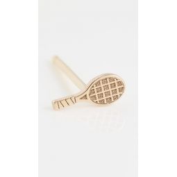 14k Gold Itty Bitty Tennis Racket Single Stud Earring