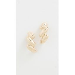 14k Gold San Marco Solid Half Huggie Hoop Earrings