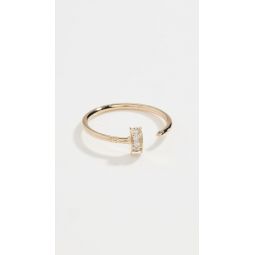 14k Gold with Pave Nail Open Ring