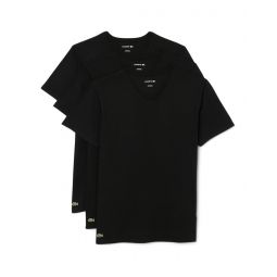 Mens Lacoste 100% Cotton Regular Fit V-neck T-shirt 3-pack