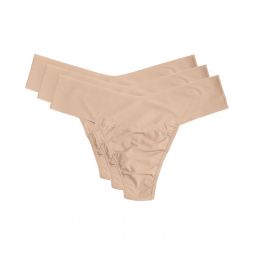 Womens Hanky Panky BreatheSoft Natural Rise 3-Pack Thong