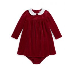Polo Ralph Lauren Kids Velour Dress & Bloomer (Infant)