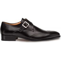 Mezlan Forest Mens Luxury Wing Tip Oxfords - Exquisite Hand-Burnished Calfskin with Perforated Accents - Handcrafted in Spain - Medium Width