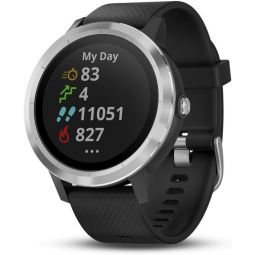 Garmin Vivoactive 3 GPS Smartwatch with Built-in Sports Apps - Black/Silver (Renewed)