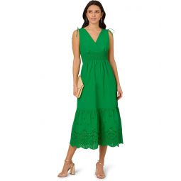 Womens Adrianna Papell Smocked Waist Eyelet Sundress