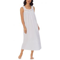 Womens Eileen West Cotton Dobby Stripe Woven Sleeveless Ballet Nightgown