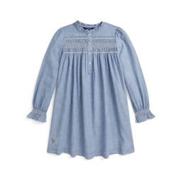 Polo Ralph Lauren Kids Smocked Indigo Chambray Dress (Big Kid)