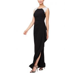Womens Alex Evenings Long Matte Jersey Dress