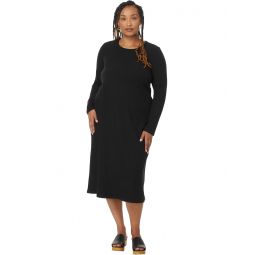 Womens Eileen Fisher Crew Neck Calf Length Dress