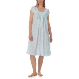 Womens Eileen West Cotton Modal Cap Sleeve Waltz Gown