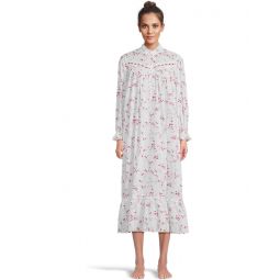 Womens Eileen West Long Sleeve High Neck Cotton Lawn Ballet Gown