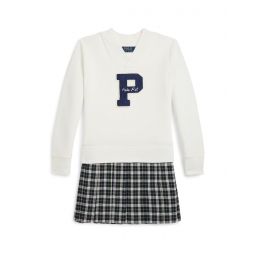 Polo Ralph Lauren Kids Letterman Fleece Sweatshirt Dress (Toddler/Little Kid)