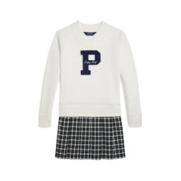 Polo Ralph Lauren Kids Letterman Fleece Sweatshirt Dress (Big Kid)