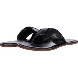 Bernardo Womeninchs White Lillian Leather Flip-Flop Sandal