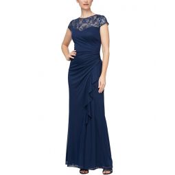 Womens Alex Evenings Long Mesh Dress