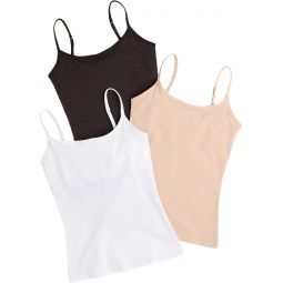 Womens PACT Organic Cotton Shelf Bra Camisole 3-Pack