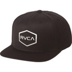 RVCA Black-White Commonwealth Snapback Cap (Default, Black)
