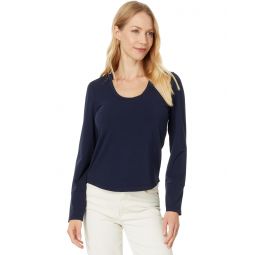 Womens NIC+ZOE Long Sleeve Scoop Neck Tee