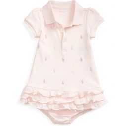 Polo Ralph Lauren Kids Baby Girls Ruffled Polo Dress & Bloomers Set (Infant)