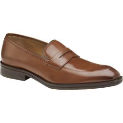 Johnston & Murphy Men's Meade Penny Shoes Dress Shoes for Men Italian Leather Shoes Leather & Rubber Sole Removable, Molded Cushioned Insole