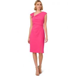 Womens Adrianna Papell Knit Crepe Short Dress
